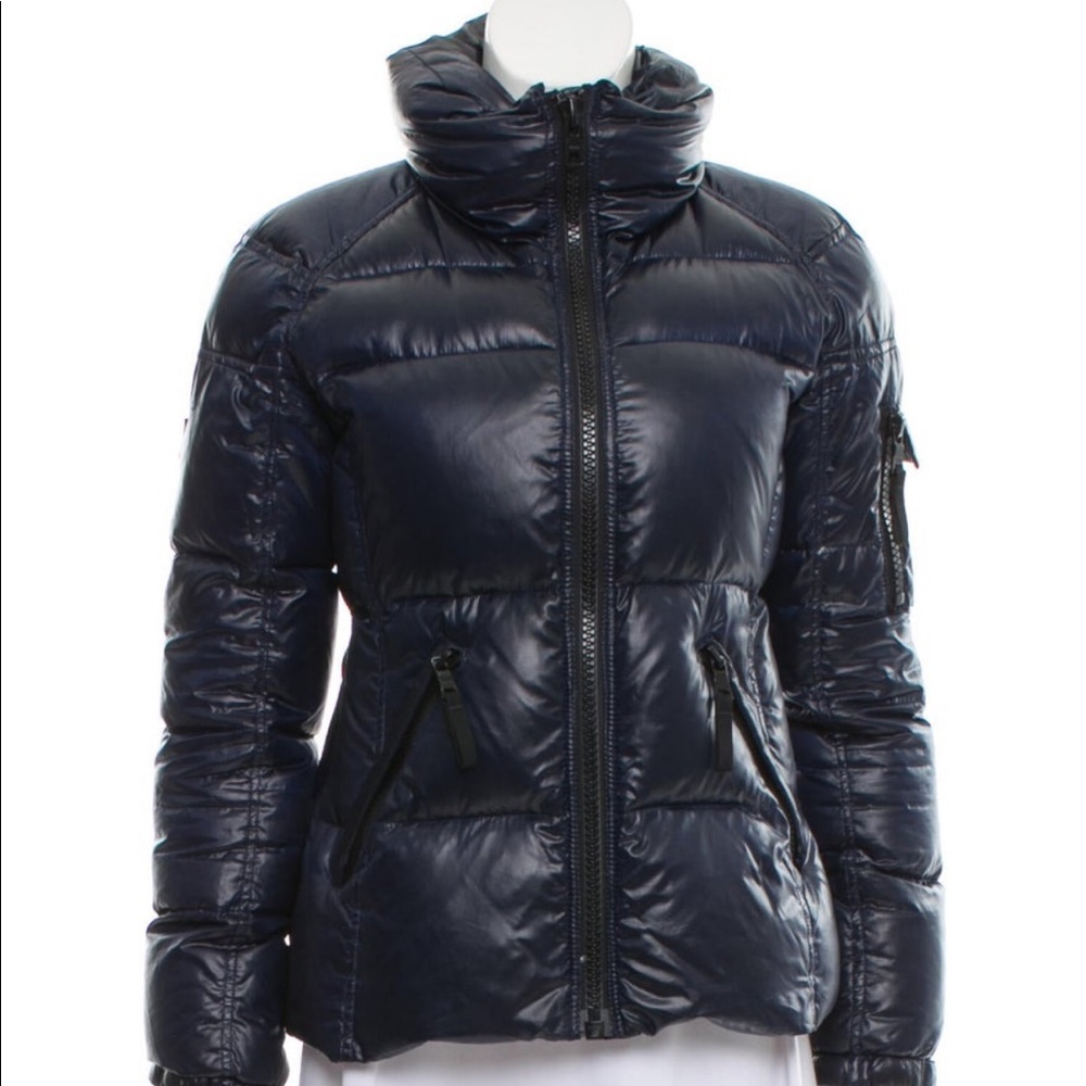 SAM. Navy Down Puffer Coat Small
